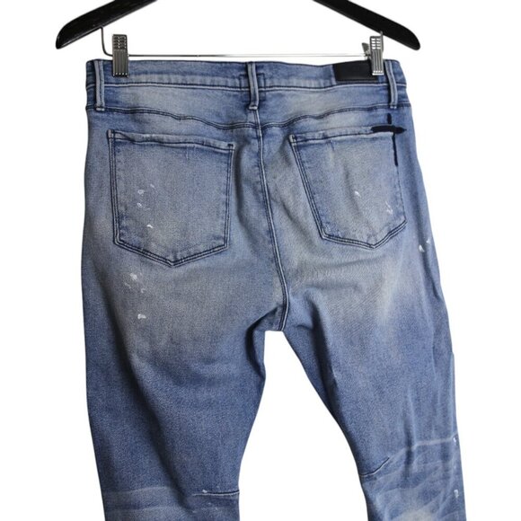 RtA Boyfriend Denim Straight Ryder Paint Distressed Washed Cross 28 Jeans - Picture 7 of 11